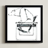 "Wassily Chair Bear" - Art Print in Black by Flume Design - Framed
