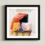 "A Summer in Lipari" - Art Print in Yellow sun by Massimiliano Massimo Borelli - Framed