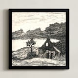 "The Melancholy of Stones" - Art Print in warm grey by Eva Marion - Framed