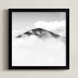 "Volcano Hidden in the Clouds 3" - Art Print in Monochromatic by Mary Ann Glynn-Tusa - Framed