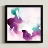 "Watercolor Abstract Flora Series : Solice" - Art Print in Fire Purple by Marta Spendowska - Framed