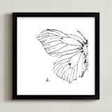 "Moth No. 2" - Art Print in Jet Black by Mere Paper - Framed