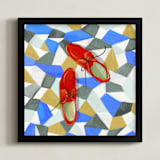 "Shoes on tile" - Art Print in Spanish Tile by Zoe Pappenheimer - Framed