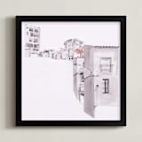 "Sicily" - Art Print in Shades of Grey by Viktoria Eperjesi - Framed