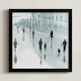 "Strangers" - Art Print in city gray by Lulaloo - Framed