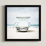 "8th Street Tower" - Art Print in blue by Shannon Howard - Framed