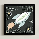 "Out of this World" - Personalized Art Print in Mint by Jessie Steury - Framed