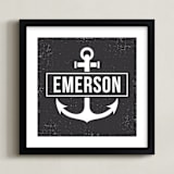 "Anchored" - Personalized Art Print in Charcoal by Heather Francisco - Framed