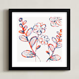 "Flower Power Bloom" - Art Print in Clementine by Bethania Lima - Framed