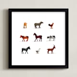 "I Bought the Farm" - Art Print in Animal Brown by Shannon - Framed