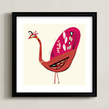 "Peacock" - Art Print in Pink by Lori Wemple - Framed