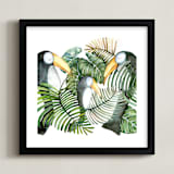 "Toucan jungle family" - Art Print in jungle green by Lulaloo - Framed