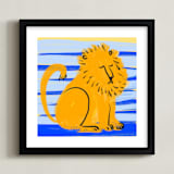 "Leo the Lion" - Art Print in yellow by Zoe Pappenheimer - Framed