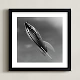 "Retro Rocket Ship" - Art Print in Retro Silver by Laura Hamm - Framed