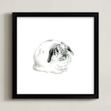 "Lop Eared Bunny Rabbit" - Art Print in Snow White by Corinne Aelbers - Framed