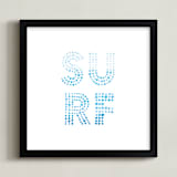 "Surf Shack" - Art Print in Ocean Blue by Rochelle Renee - Framed