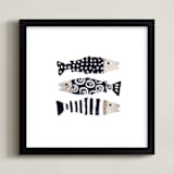"Wooden Fishes" - Art Print in Lake by iamtanya - Framed