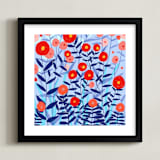 "Morning Flowers" - Art Print in Orange Sun by JW Solomon - Framed