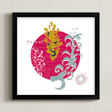 "Essential Garden: Passion" - Art Print in Mustard Shine by Eva Marion - Framed