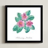 "February Violets" - Art Print in Violet by Liz Conley - Framed