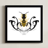 "Golden Beetle" - Art Print in Black & Gold by Katrina Leandro - Framed
