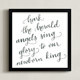 "Hark Holiday" - Art Print in Dark Forest Green by Heather Buchma - Framed