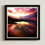 "Irish Sunset 2" - Art Print in sunset pink by Margaret Hine - Framed