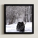 "Winter's Spirit" - Art Print in Winter's Black and White by Leslie Le Coq - Framed