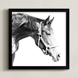 "Quiet Gaze" - Art Print in Dapple Grey by Karen Kaul - Framed