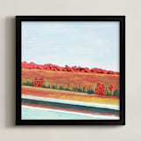 "Drive Bye Guard Rail" - Art Print in Drive Bye Red by Jeff Preuss - Framed