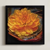"Golden Water Lily Dahlia" - Art Print in Golden Dahlia by A MAZ Design - Framed