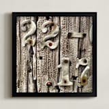 "Hammered Digits" - Art Print in Brown by Misty Hughes - Framed