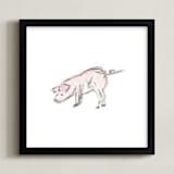 "This Little Piggie" - Art Print in Pig Pink by Mande Calhoun - Framed