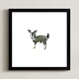 "Fuzzy Goat" - Art Print in Goat Fur by Mande Calhoun - Framed