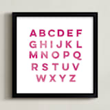 "Watercolor Alphabet " - Art Print in Princes Pink by Belia Simm - Framed