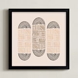 "Cartouche" - Art Print in Sand by ThirtyOne Illustrations - Framed