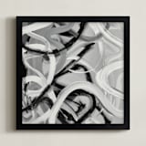 "Monochrome Swirls" - Art Print in Grey by Camille Pietrow - Framed