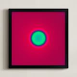 "Sun in the dust. Variations 22" - Art Print in Strawberry Red Green Dot by Arash Fattahi Acosta - Framed