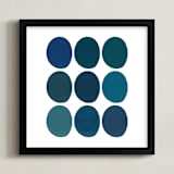 "Shades of " - Art Print in Muted Blue by Katie Craig - Framed