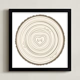 "Family Tree Rings" - Personalized Art Print in Bark by Jessie Steury - Framed