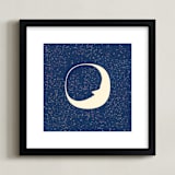 "Celestial Moon" - Art Print in Navy by Katherine Morgan - Framed