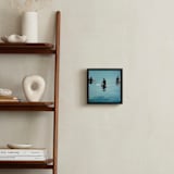 "3 Surfers Waiting, Venice Pier" - Art Print in Pacific Ocean Emerald by Annie Seaton - In a Room