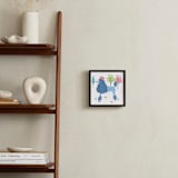 "Parisian Poodle" - Art Print in Parisian Blue by Ali Macdonald - In a Room