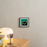 "Max the Cat" - Art Print in Emerald Green by Nieves Herranz - In a Room