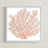 "Painted Coral" - Art Print in Coral by Natalie Groves - Framed