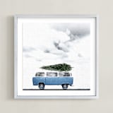 "Christmas in Jupiter" - Art Print in Christmas Blue by Maja Cunningham - Framed