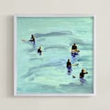 "Waiting, Malibu 2012" - Art Print in Ocean Blue by Annie Seaton - Framed
