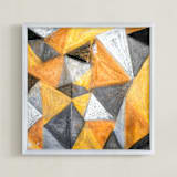 "Gold and Diamonds" - Art Print in Solid Gold by Jennifer Matlock - Framed