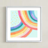 "Ventura Rainbow ll" - Art Print in Rainbow Mint by AlisonJerry - Framed
