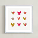 "Heart Party" - Art Print in Tart by Shari Margolin - Framed